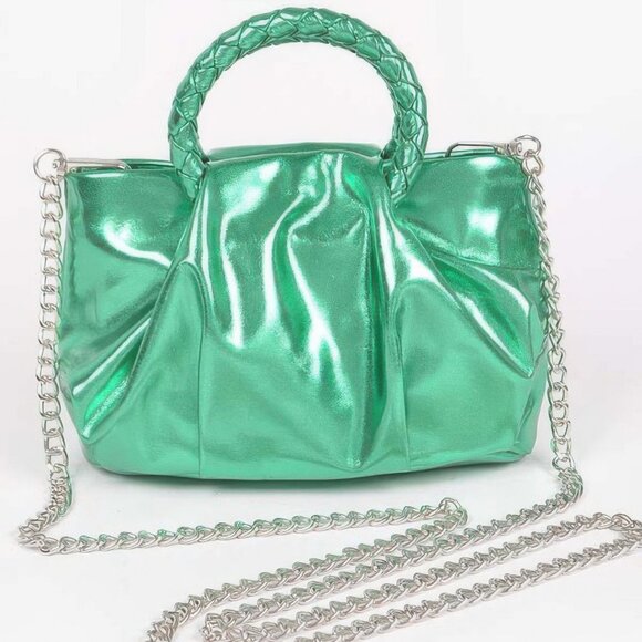 Metallic Top Handle Crossbody Bag - Picture 6 of 7